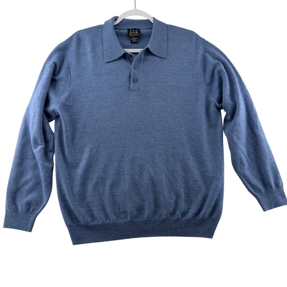 Jos. A. Bank Other - Jos A Bank Signature Polo Sweater Mens X-Large Blue 100% Italian Merino Wool